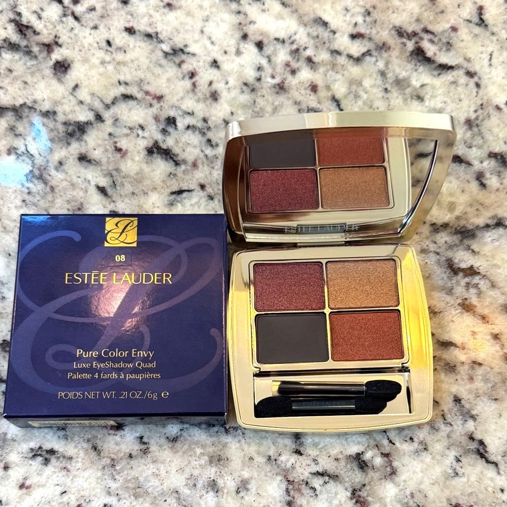 Estee Lauder Pure Color Envy Eyeshadow Quad Browns Gold shade 08 Wild Earth NEW